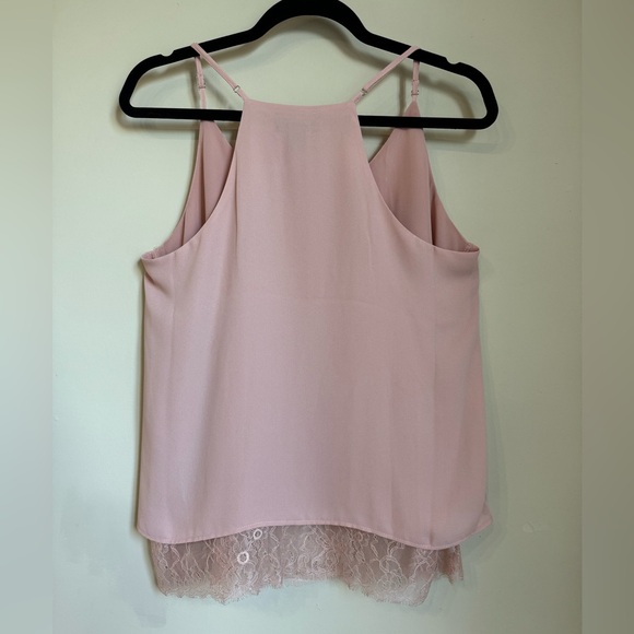 NWOT Cynthia Rowley blush pink lace peek a boo camisole/tank top size M - Picture 2 of 12
